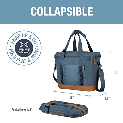 Clevermade Pacifica Cooler Bag; Soft Sided Insulated, Collapsible Leakproof 30 Can Lunchbox With Bottle Opener & Shoulder Strap, Made From Recycled Materials, Ocean #TOP1