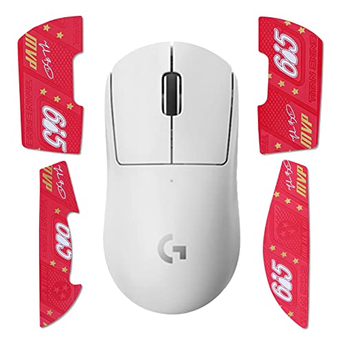 Hyekit Mouse Grip Tape For Logitech G Pro X Superlight Anti-Slip Grip Tape For Mouse - Sweat Resistant - Easy To Use Self-Adhesive Design - Pre-Cut - Professional Mice Upgrade Kit(Red Mvp) #TOP4