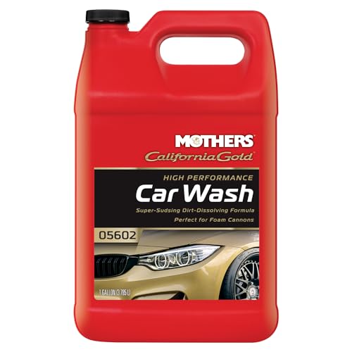 Mothers California Gold High Performance Car Wash, 1 gal. — pH Balanced, Eco-Friendly, Super-Sudsy, Foam Cannon, Safely Cleans Without Stripping Wax, Sealant or Coating, Removes Dirt & Grime (05602)