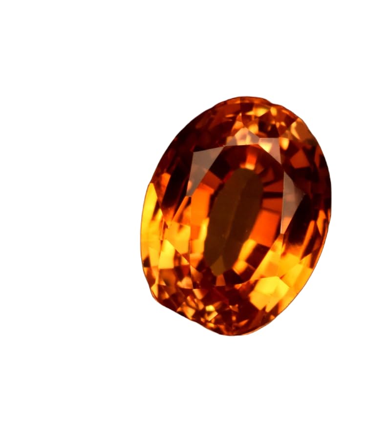 Saphir orange naturel ovale 12x9mm pour création de bijoux uniques DIY