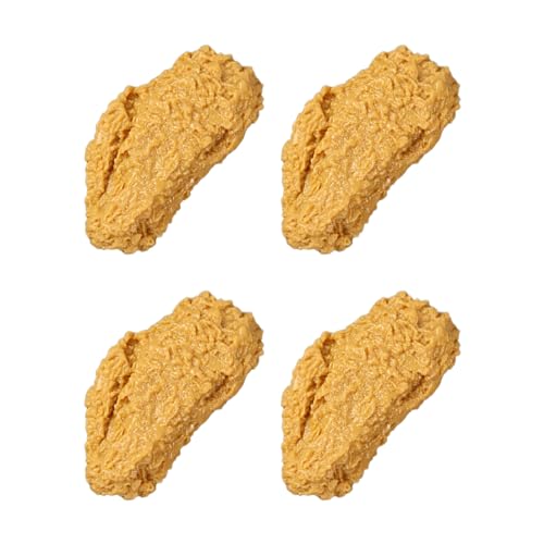 Vdaxvme 4pcs Simulated Food Fried Chicken Legs Wing Food Model Food Dish Props Chicken Wing Artificial Food for Party Kitchen