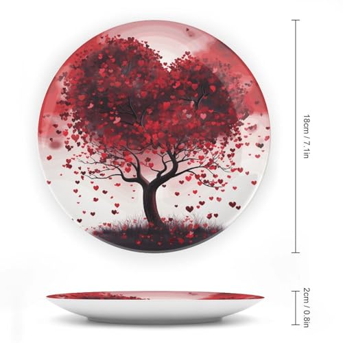 Plato Decorativo Bone China 7 pulgadas Corazón Rojo miniatura 2
