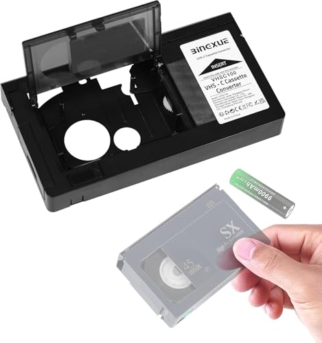 VHS-C Tape Cassette Adapter for Camcorders Motorized SVHS VHS-C to VHS – Ideal for VCR Player, Video Cassette Player and VHS to Digital Converting