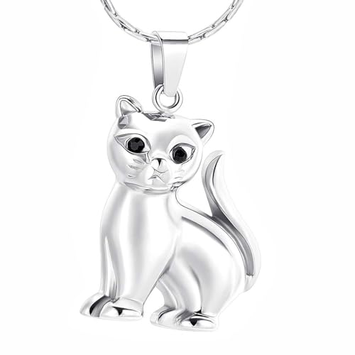 Ydmwannx Urn Necklace for Ashes Cat Cremation Jewelry Stainless Steel Keepsake Memorial Pet Human Ashes Pendat for Women Men Cremation Necklace