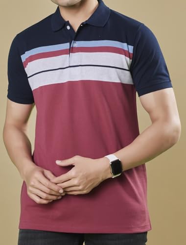 Image of 3BROS Men's Collor Neck Polo T-Shirt, Anti Stain and Half Sleeves, Cotton Blend, Regular Fit Tshirt for Men || Mens t Shirt