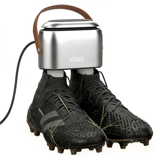 SOTHING Portable Shoe Dryer with Ozone Freshness Boot Dryer with 3 Heat Levels 19H Timer Retractable Hoses Smart Touch Panel 95W Rapid Drying for Football Boots Sneakers Socks & Gloves
