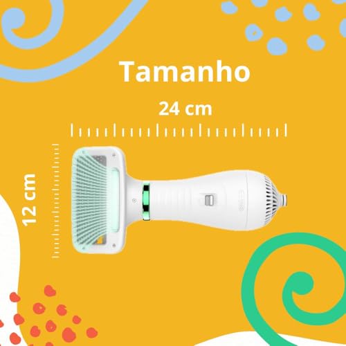 Escova Secadora Pet Portátil 2 em 1 – Banho e Tosa para Cachorros e Gatos 110W