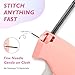 URANZL Stitchy Gun for Clothes - Handheld Stitch Gun Quick Clothing Fixer - Tagging Gun - Includes 5 Needle, 1000 Black Fasteners & 1000 White Fasteners (Pink)