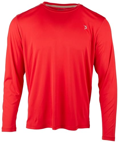 Reel Legends Mens UPF 50+ Solid Reel-Tec Long Sleeve Shirt Large Red
