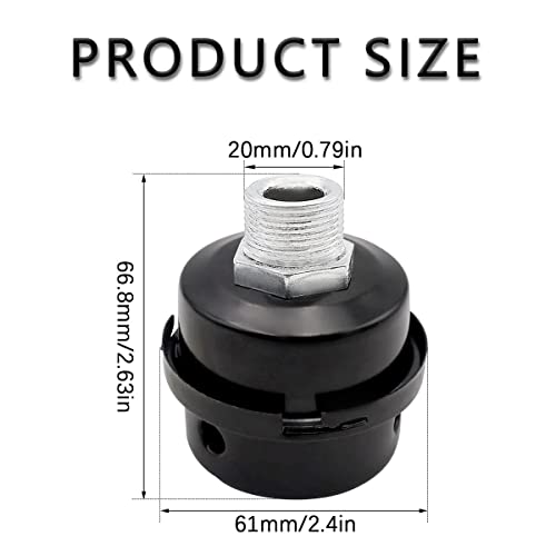 2 Pcs 20mm Air Compressor Silencer Filter, 1/2"Thread Intake Filter Noise Muffler