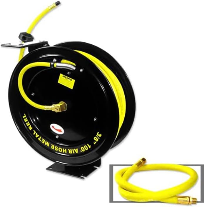 Professional 3/8" 100' Retractable Air Hose Reel