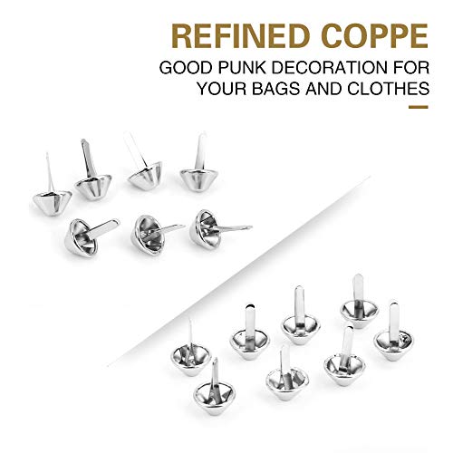Rebites de couro para artesanato, 50 peças, bolsa de mão, pés de cone, nailhead, crava de couro(镍色)