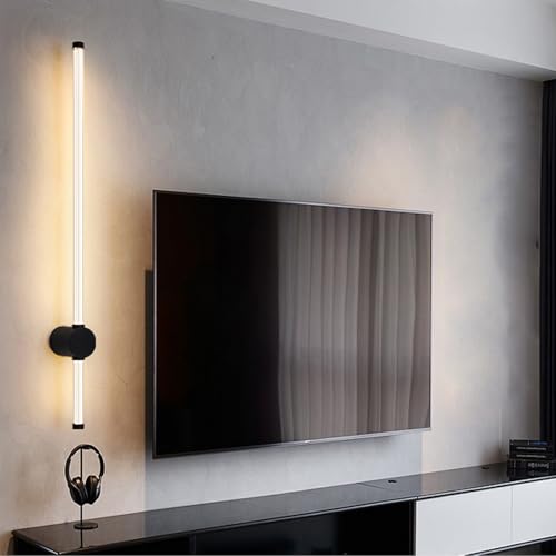 Apliques de pared aluminio lineal negro con iluminación LED de alta gama