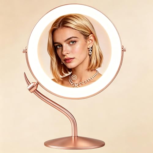 Espejo de maquillaje LED de 2 lados con interruptor táctil inteligente de 8" 2