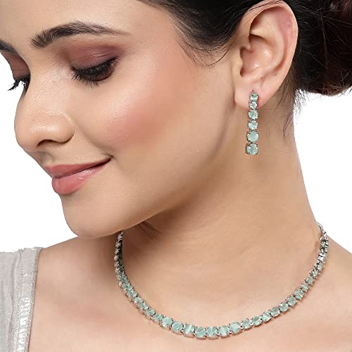 Circle Necklace Set AD Studded Rose Plated Handcrafted Set