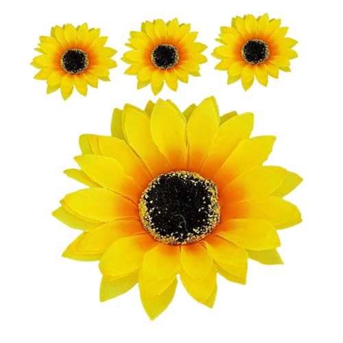 Pinces à cheveux hawaïennes fleurs en tissu jaune tournesol pour coiffure fille