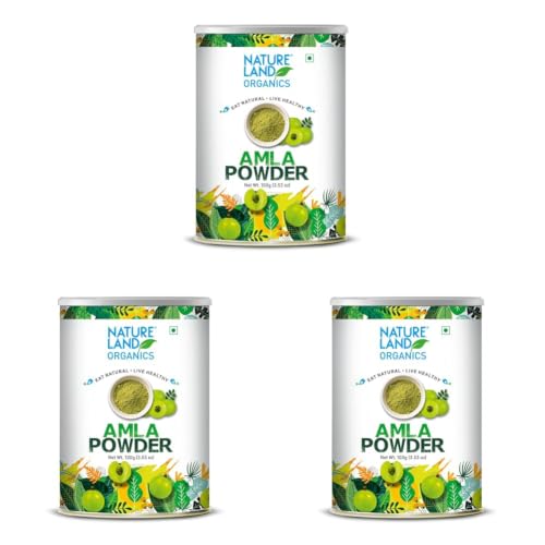 Image of Natureland Organics Amla Powder 100gm - Organic Healthy Powder (Pack of 3)