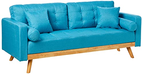 Divano Roma Furniture Madison Sofas, Light Blue