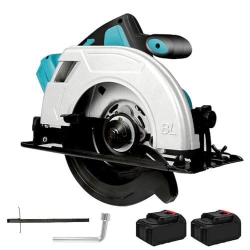 Sierra circular de mano con batería, sierra circular eléctrica sin escobillas de 7 pulgadas, batería de litio de alto rendimiento, multifuncional, accesorio de carpintería, máquina de cortar para