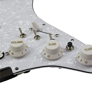 ZYZYZY Pickups De Guitare Pickguard Pré-programmé SSS Humbucker Pickups Chargé Pickuard Pickups Blanc Ensemble pour… - Les Beatles, Paul McCartney, John Lennon, RIngo Starr, George Harrison ZYZYZY Pickups De Guitare Pickguard Pré-programmé SSS Humbucker Pickups Chargé Pickuard Pickups Blanc Ensemble pour… – Image 4