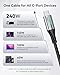 INIU USB C to USB C Cable, 240W Fast Charging Type C Charger Cord, Braided USBC Phone Charger Cable for iPhone 17 16 Pro Max Samsung S25 S24 Laptops MacBook Air 15 M3 iPad Switch [1ft+1ft Black]