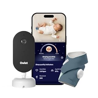 Owlet Dream Duo (3rd Gen) – Smart Baby Monitor with Sock & HD Video Cam, Tracks Pulse Rate, Oxygen Trends & Sleep, 2K HD Video, Cry & Motion Alerts, Temp Monitoring | Bedtime Blue