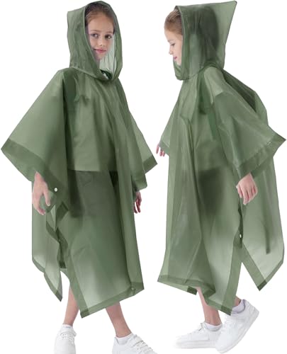 Image of Rain Poncho for Kids(2 Pack) Waterproof Reusable EVA Raincoat One Size Rain Jackets for Children,Boys and Girls