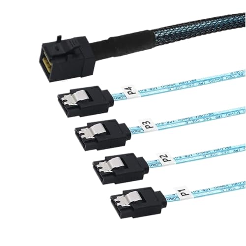 Cable interno S/A/S HD SFF-8643 a 4X SATA 0.5m miniatura 4