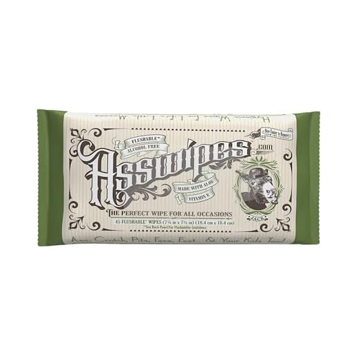 Fresh Body FB Asswipes (1 Pack, 45 wipes) - Flushable Personal Cleansing Body, Butt and Bathroom Wipes with Aloe and Vitamin E - From Adults to Baby - Made Without Alcohol or Parabens