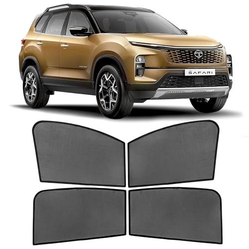 Image of AutoStory Custom Fit Black Mesh Car Sunshade for Safari 2022-2025 | UV & Heat Protection Car Window Curtains | Privacy Car Sun Shade | Breathable Vehicle Specific Side Window Shades