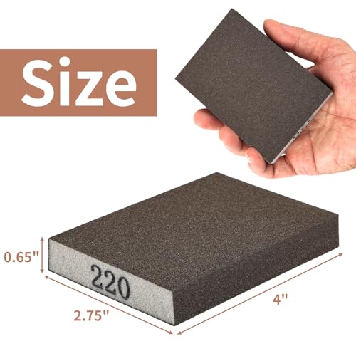 Image of 8 Pack Sanding Sponge Block, Wet Dry Sandpaper Sand Paper for Drywall Wood