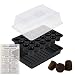 Super Sprouter Simple Start 24 Site Micro Greenhouse Seedling Starter Tray Kit with Rapid Rooter Plugs + Twin Canaries Chart
