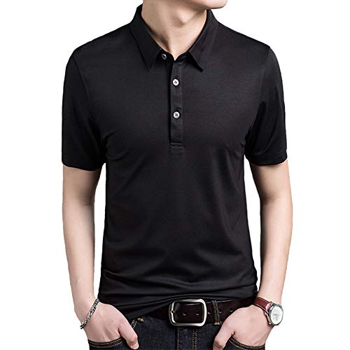 Polo homme décontracté noir XX-Large en coton confortable
