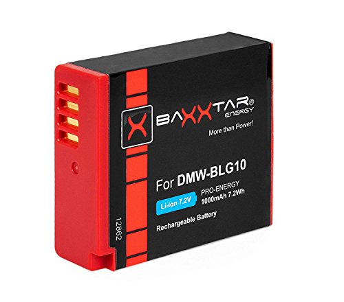 Baxxtar Pro Batterie DMW BLG10 E BLE9 et BP-DC15 Compatible avec Panasonic Lumix DC G110 LX100 II GX9 TZ200 TZ200D TZ95 TZ90 DMC TZ100 TZ80 GF6 GX7 GX80 LX100 S6 ...