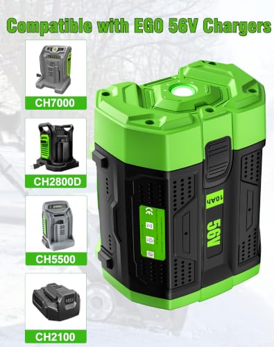 Image of 10.0Ah 56V Battery Replacement for EGO 56 Volt Lithium-Ion Battery 2Pack | Compatible with EGO Batteries BA1400T BA2800T BA4200T BA5600T BA6720T Power Tools