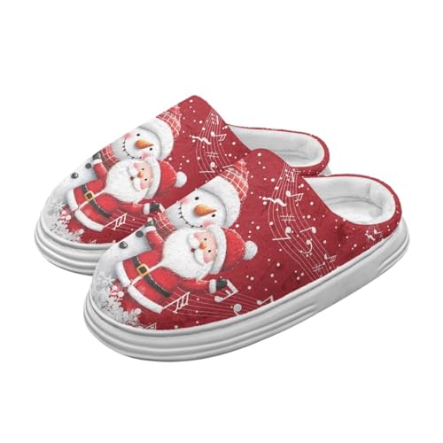 Women's Memory Foam Cotton Platform Slippers for Christmas Day House Slippers for Indoor Outdoor