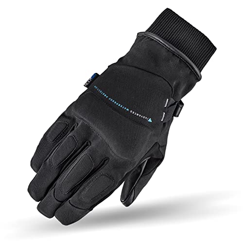 SHIMA Oslo WP Men Motorradhandschuhe Herren - Ganzjährig wasserdichte Touchscreen Handschuhe mit Knöchelprotektor, Handgelenk und Finger Aufpralldämpfer, Visierwischer (Schwarz, M)