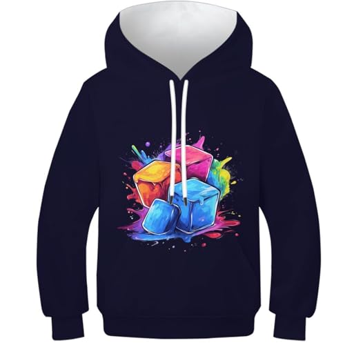 Sweatshirts colorés légers 13-15Y - Pull à capuche imprimé bloc de glace manches longues