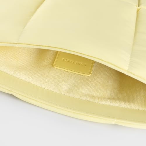 Image of Comfyable Puffy Laptop Sleeve 13 Inch 14 Inch, Quilted Puffer Laptop Carrying Case, Pillow Case Compatible with MacBook Air M4 2025 M3 M2 M1, MacBook Pro M4 Pro /Max, Butter Yellow