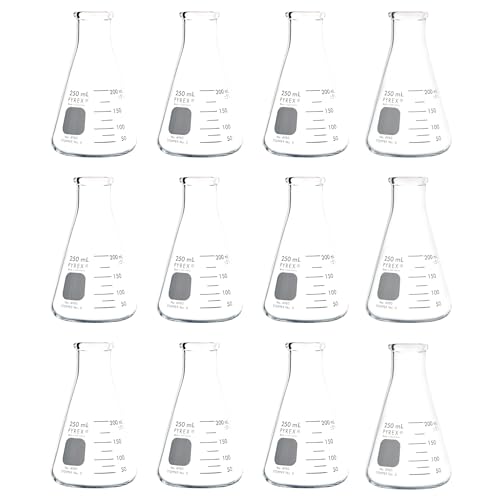 Bord renforcé anti-éclats sur cette fiole Erlenmeyer PYREX 250mL col étroit haute résistance