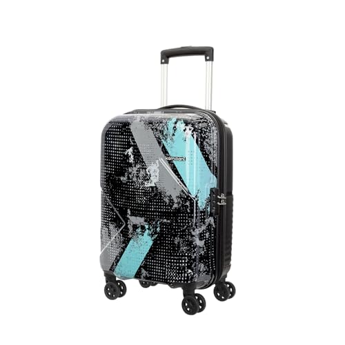 Image of Kamiliant by American Tourister ATHER|Printed Cabin Trolley Bag Small Size (55 cms) for Travel| Hard Case Polypropylene (PP) Suitcase|360 8-Wheel Spinner Luggage Trolley|Combination Lock|Black