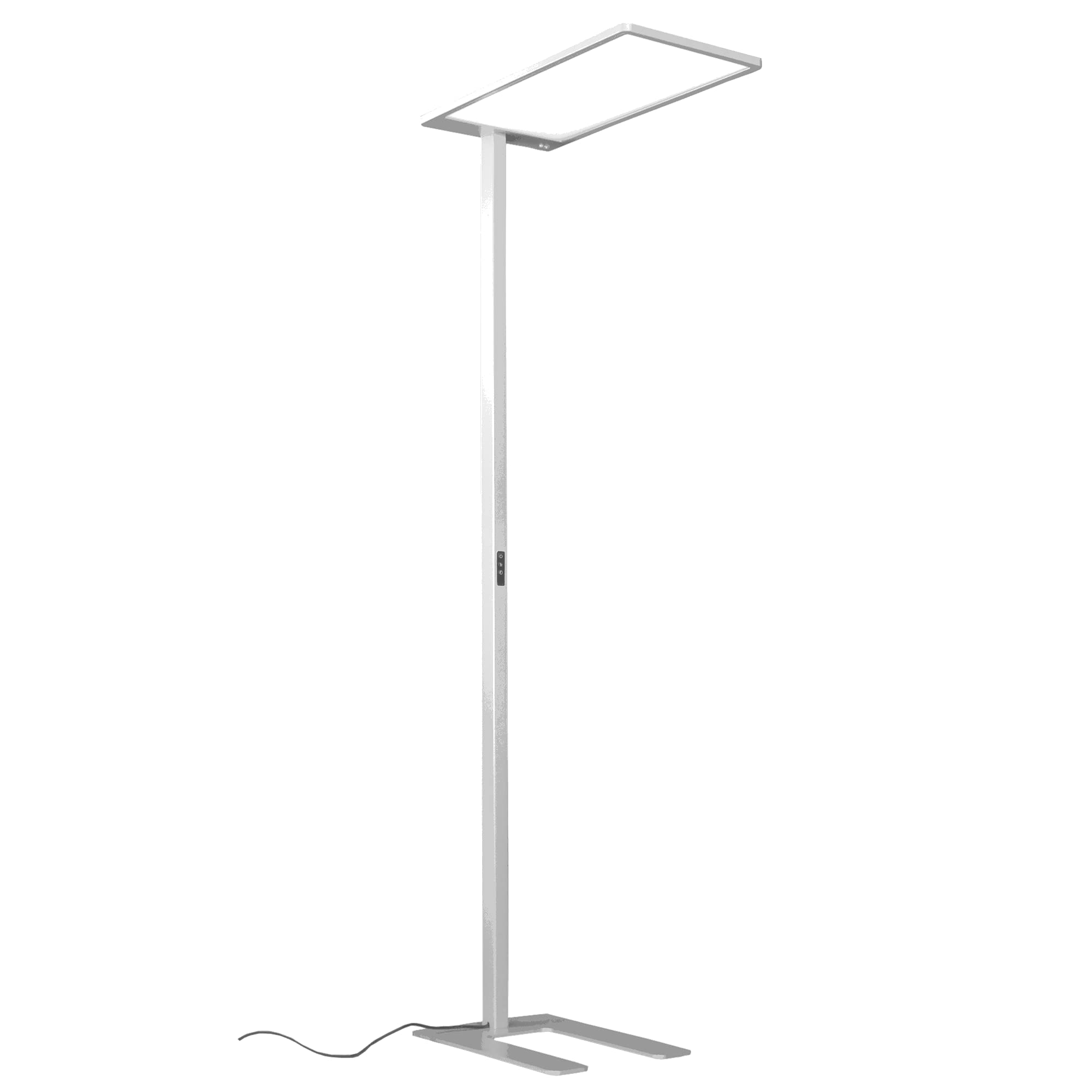 LED Stehlampe Grau 190cm 75W 7962lm 4000K | Mikroprismatische Abdeckung, Neutralweiß, Dimmbar, Direkte und indirekte Beleuchtung