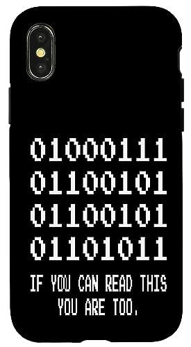 Coque pour iPhone X/XS Funny Coder Computer Programmeur de code binaire Geek