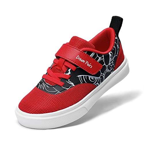 DREAM PAIRS Boys Girls Shoes Casual Running Tennis Athletic Walking Sneakers for Toddler/Little Kids Black/Red Size 11 Little Kid SDFS2214K