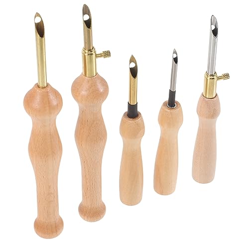 Housoutil 5pcs Embroidery Punch Needles Hand Embroidery Needles Set for Adults Beginners