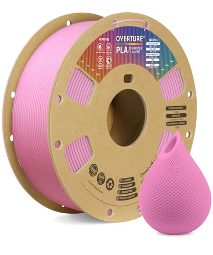 Image of OVERTURE PLA Filament 1.75mm, Neatly Wound 3D Printer Filament 1kg Spool (2.2lbs), Dimensional Accuracy + /- 0.02 mm, Fit Most FDM 3D Printers (Pink)