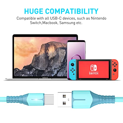 Charger Charging Cable For Ns Switch And Switch Lite/Oled & Pro Controller - 2 Pack 6.6Ft Extra Long Fast 5A Power Charging With Led Pilot Light Usb C To Usb A Type C Cord Accessories (Green) #TOP5
