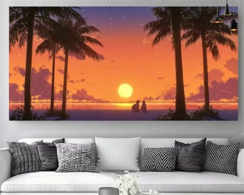 Broderie diamant 5D strass de qualité supérieure pour grand tableau paysage coucher de soleil