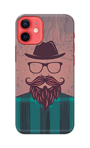 Image of PRINTFIDAA Man Icon with Beard Shirt Hipster Printed Designer Hard Case for Apple iPhone 12 Pro (6.1 inch), A2403, A2172, A2402, A2407 Back Cover -(e) RPM1001