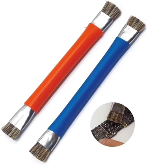yaoqijie 4Pcs Anti-Static Brush Double Head Brush for Cleaning Repair Work Safe Mobile Phone Tablet Motherboard